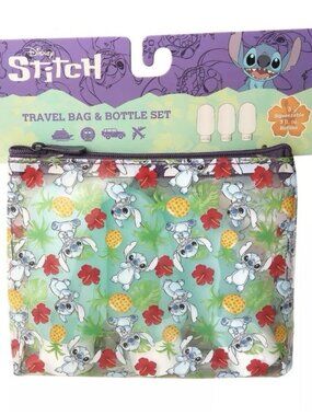 Disney STITCH Travel Bag & 3 Bottle Set, New In Package